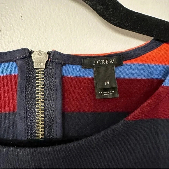 J. Crew Women's Long Sleeve Multicolor Striped Top with Zipper Back Size M GUC - Picture 3 of 7